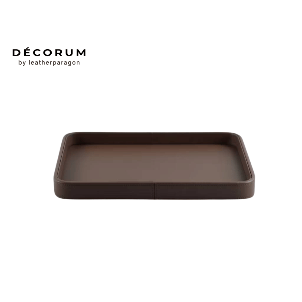 ถาดหนัง ใส่ของ เครื่องประดับ Decorum 43x35x4 cm สีแทน