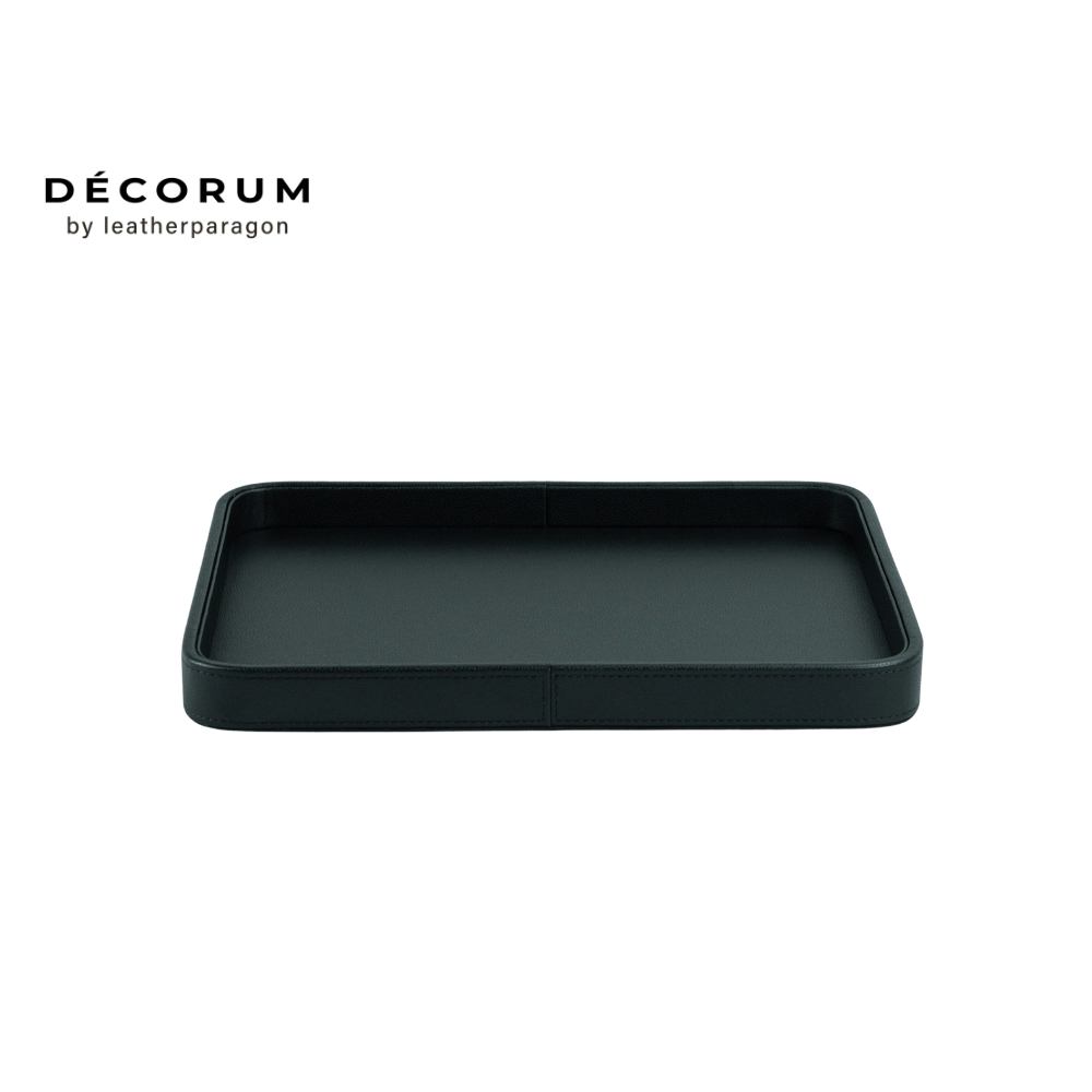 ถาดหนัง ใส่ของ เครื่องประดับ Decorum 43x35x4 cm สีดำ