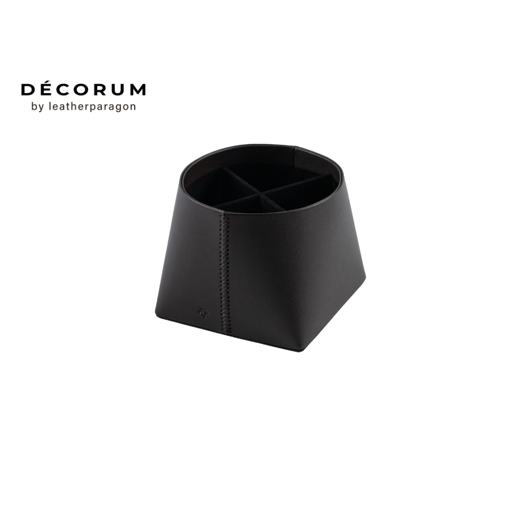 ที่วางรีโมตหนัง Decorum 18x18x14.5 cm สีน้ำตาล