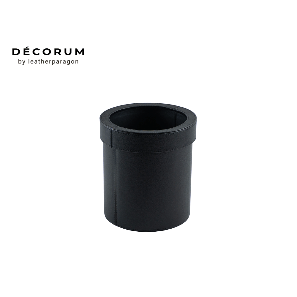 ถังผงกลมมีฝา Decorum 23x23x27.5 cm สีดำ