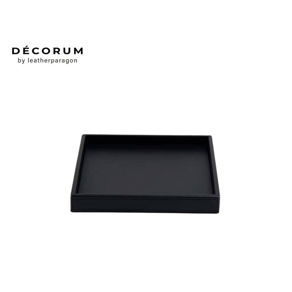 ถาดหนัง ใส่ของ Decorum 20x24x4 cm สีดำ
