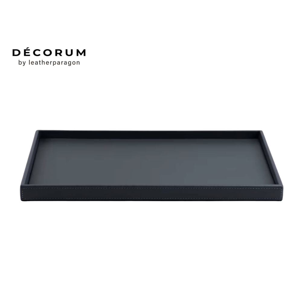 ถาดสี่เหลี่ยมผืนผ้า Decorum 30x48x3 cm สีเทา
