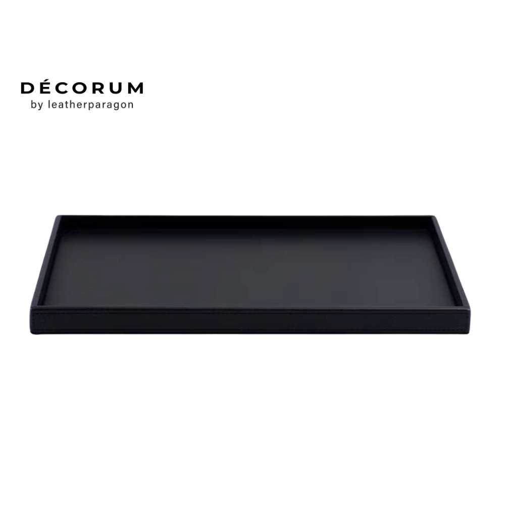 ถาดสี่เหลี่ยมผืนผ้า Decorum 30x48x3 cm สีดำ