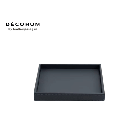 ถาดหนังสี่เหลี่ยม Decorum 24x24x3 cm สีเทา_0