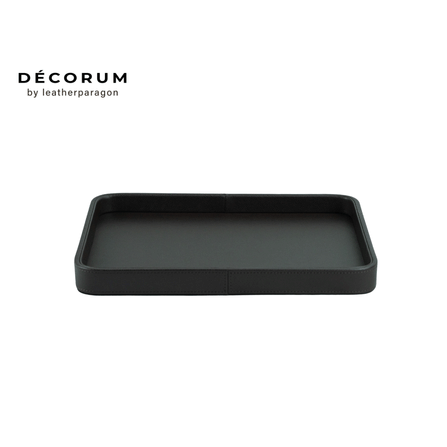 ถาดหนัง ใส่ของ เครื่องประดับ Decorum 43x35x4 cm สีน้ำตาล_0