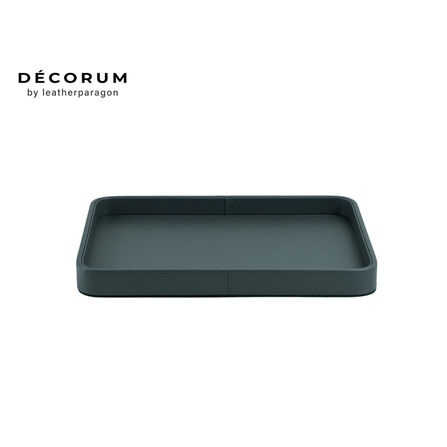 ถาดหนัง ใส่ของ เครื่องประดับ Decorum 43x35x4 cm สีเทา_0