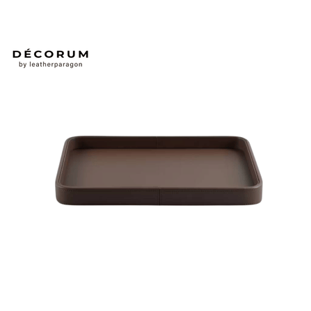 ถาดหนัง ใส่ของ เครื่องประดับ Decorum 43x35x4 cm สีแทน_0