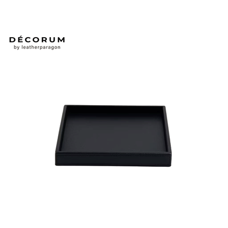 ถาดหนัง ใส่ของ Decorum 20x24x4 cm สีดำ_0