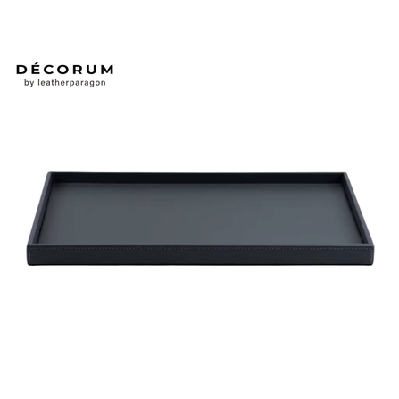 ถาดสี่เหลี่ยมผืนผ้า Decorum 30x48x3 cm สีเทา_0
