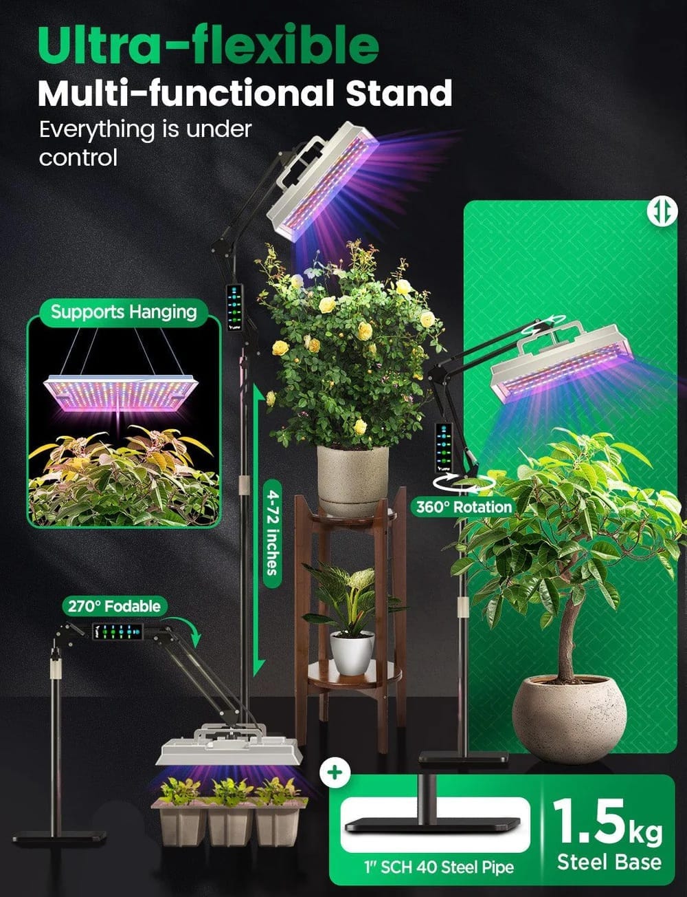ไฟปลูกต้นไม้ในร่มอัจฉริยะ LED 100W LETPOT SMART GROW LIGHT (ควบคุมผ่าน MOBILE APPLICATION