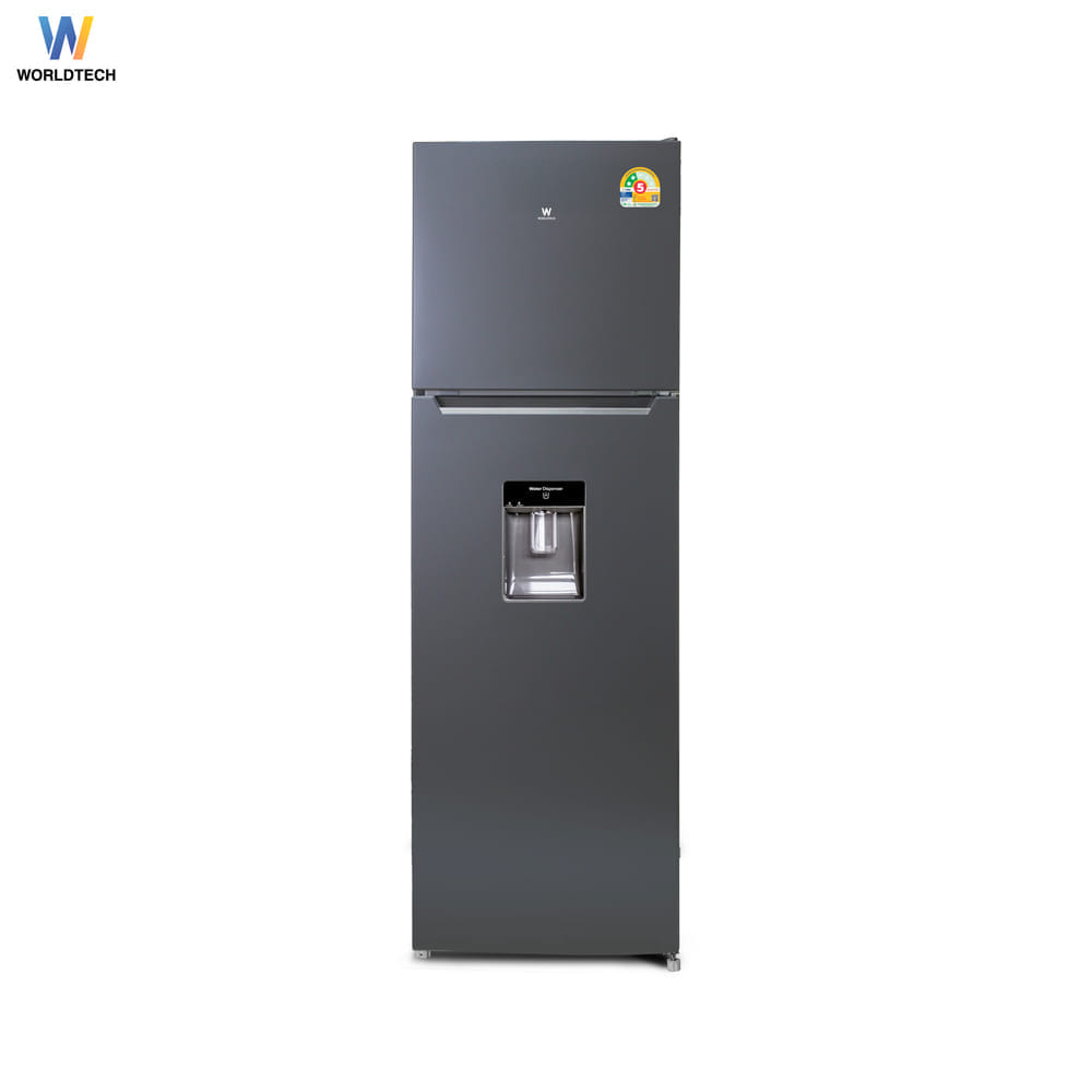 ตู้เย็น 2 ประตู WORLDTECH รุ่น WT-MRF-265W_SIL ขนาด 9 คิว ความจุ 255 ลิตร สีเงิน