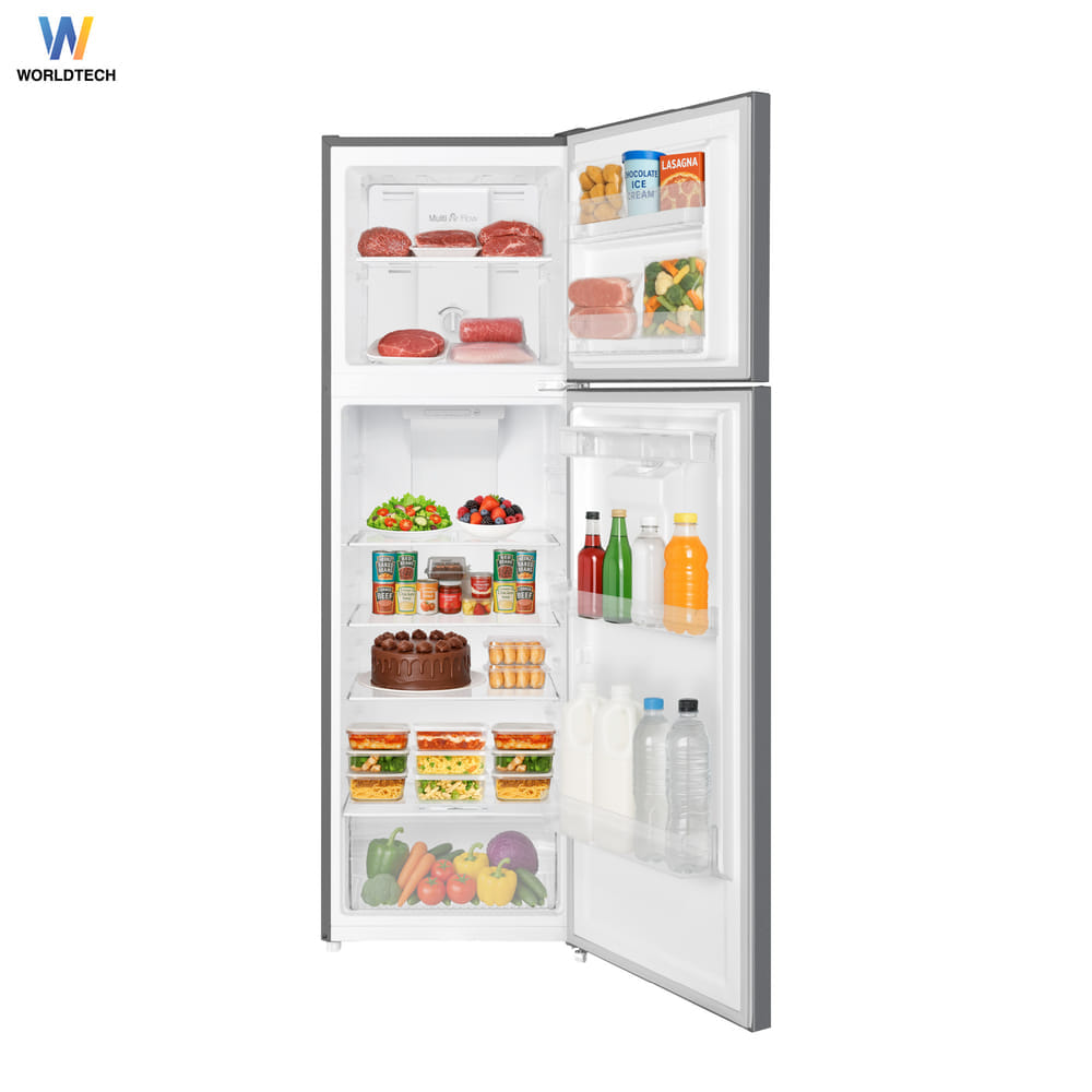 ตู้เย็น 2 ประตู WORLDTECH รุ่น WT-MRF-265W_SIL ขนาด 9 คิว ความจุ 255 ลิตร สีเงิน
