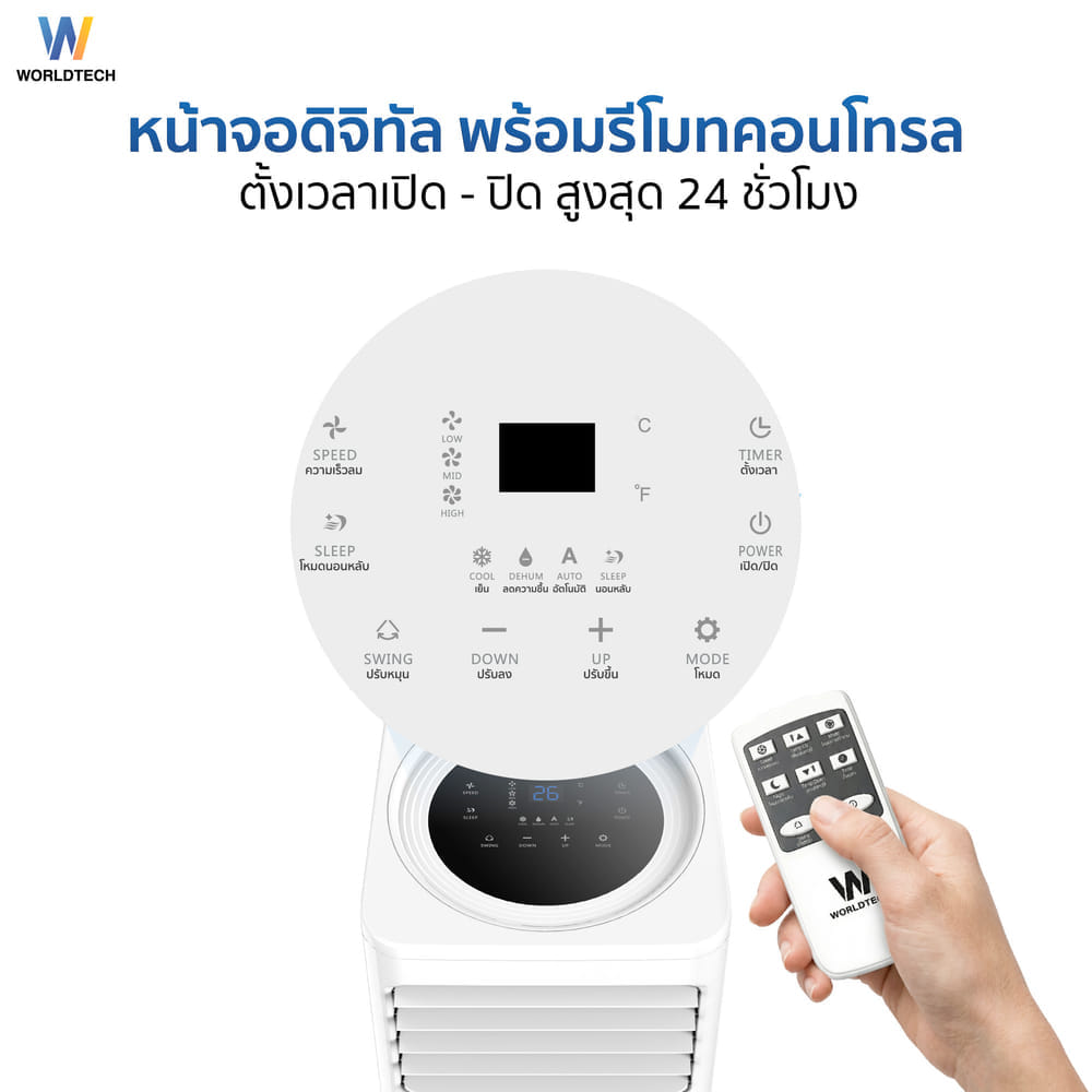 แอร์เคลื่อนที่ WORLDTECH รุ่น WT-SKY-6A-12 ขนาด 12000 BTU