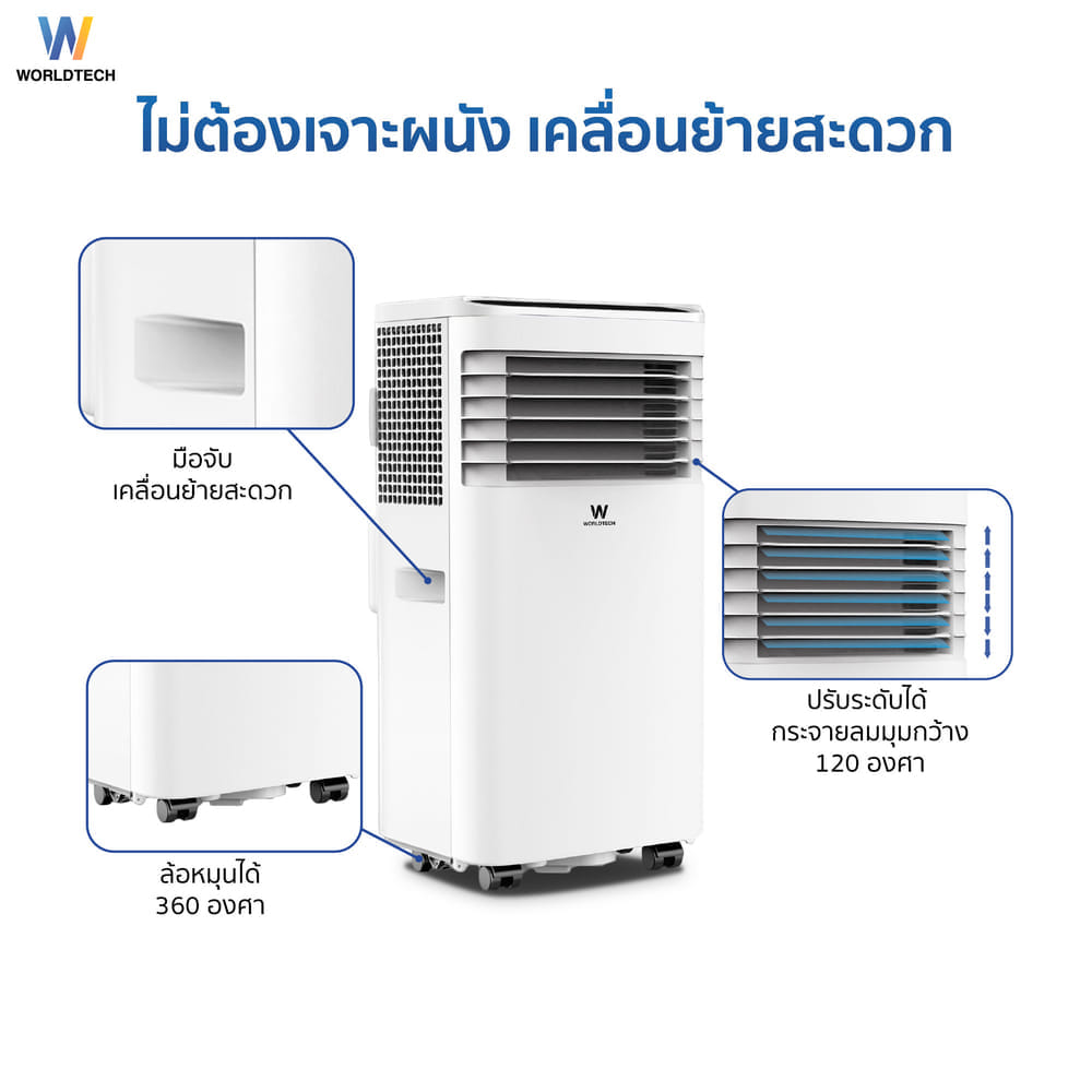 แอร์เคลื่อนที่ WORLDTECH รุ่น WT-SKY-1A-09 ขนาด 9000 BTU