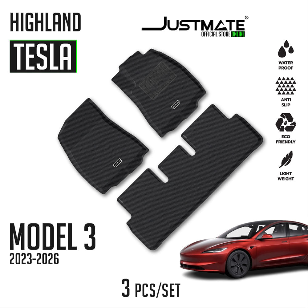 พรมปูพื้นรถยนต์ JUSTMATE TESLA MODEL 3 HIGHLAND 2023-2026