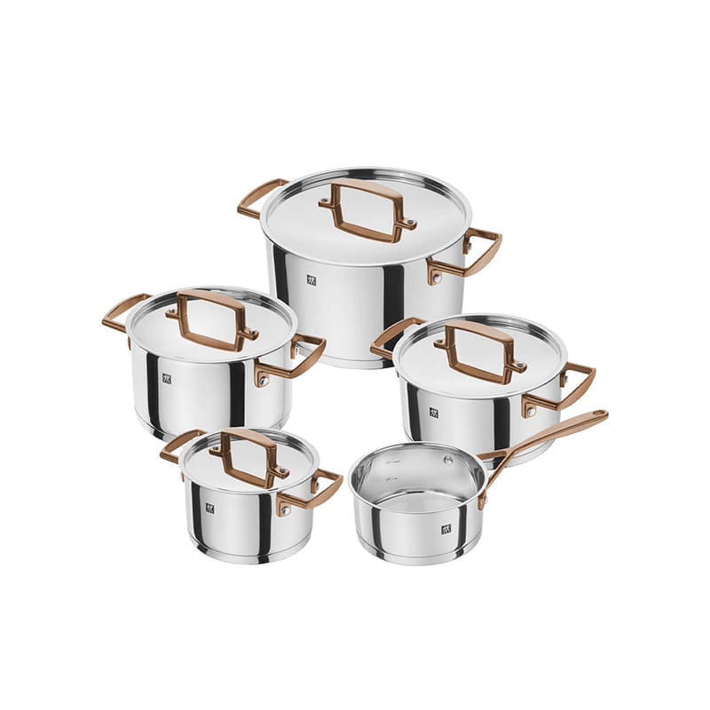 ชุดหม้อสแตนเลส ZWILLING รุ่น Bellasera กระจายความร้อนดี  5 ชิ้น สีเงิน N71170005