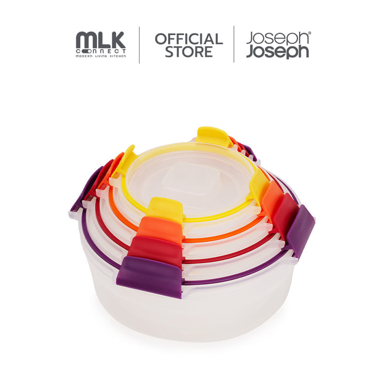 กล่องเก็บอาหารทรงกลม JOSEPH JOSEPH คละไซส์ 4 ชิ้น รุ่น NEST LOCK RND N1000015