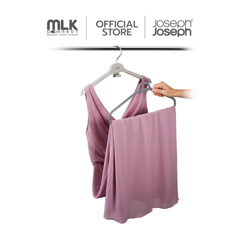 ชุดไม้แขวนเสื้อสำหรับเสื้อผ้าที่มีความยาว 2 ชิ้น Joseph Joseph รุ่น Orderly สี Ecru N55018