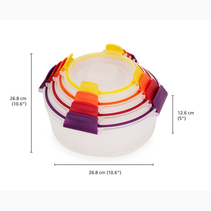 กล่องเก็บอาหารทรงกลม JOSEPH JOSEPH คละไซส์ 4 ชิ้น รุ่น NEST LOCK RND N1000015_2