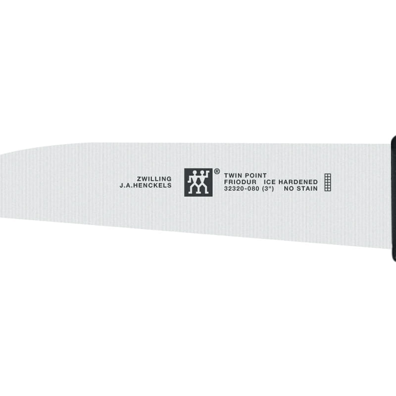 มีดเล็กสแตนเลสสตีล ZWILLING รุ่น Twin Point มีความคมและทนทาน  80 มม สีเงิน ด้ามสีดำ N32320081