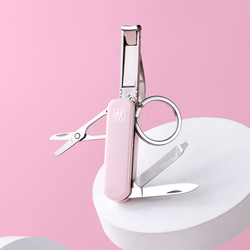 มีดพับเอนกประสงค์สเตนเลสสตีล ZWILLING สีชมพูพีช 60 มม. N42450118