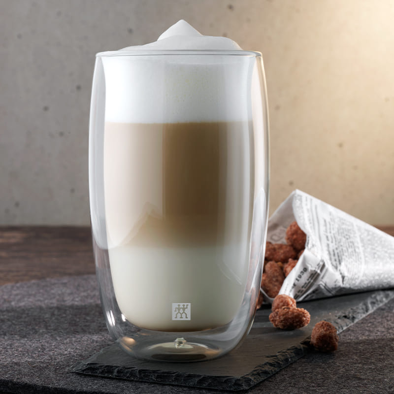 แก้วดับเบิ้ลวอลล์ ZWILLING Latte Macchiato เซท 2 ชิ้น   รุ่น Sorrento เก็บรักษาความร้อนและเย็น  350 มล. สีใส N39500078
