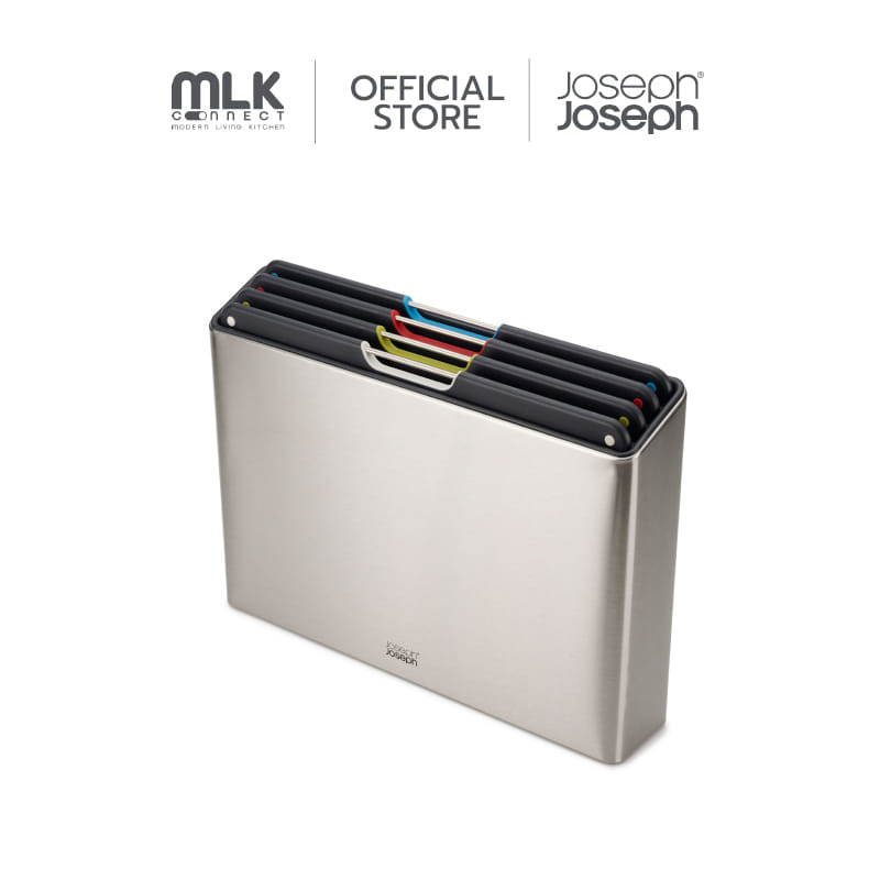 ชุดเขียง 4 ชิ้น พร้อมแท่นเก็บทำจากสแตนเลส Joseph Joseph รุ่น Folio สี Stainless Steel N60170_0