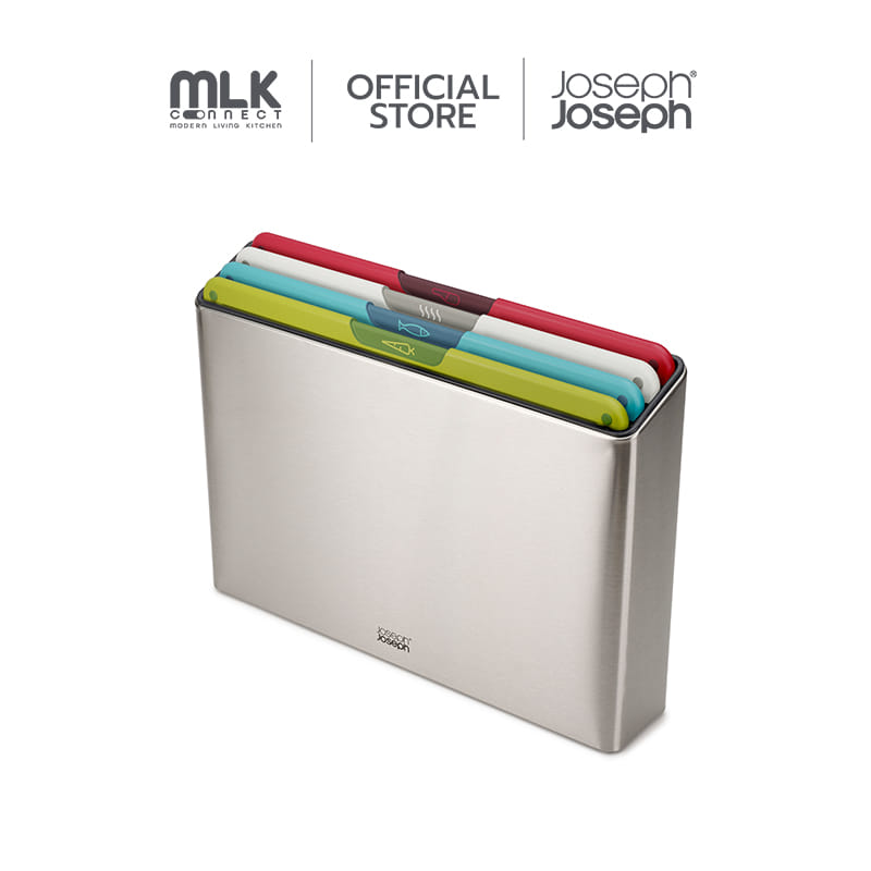 ชุดเขียงแยกประเภทตามการใช้งาน พร้อมที่เก็บทำจากสแตนเลส Joseph Joseph รุ่น Folio Icon Steel สี Multicolour N60226_0