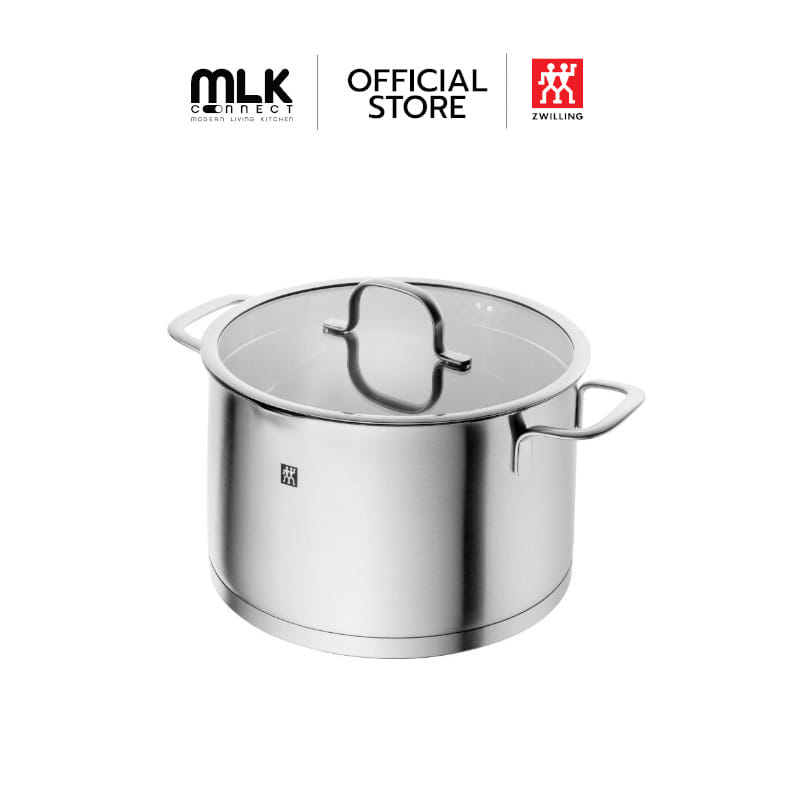 หม้อสต๊อกสแตนเลสสตีล ZWILLING รุ่น TRUEFLOW มีช่องสำหรับกรองน้ำด้านข้าง 6 ลิตร 24 ซม. สีเงิน N66923240_0