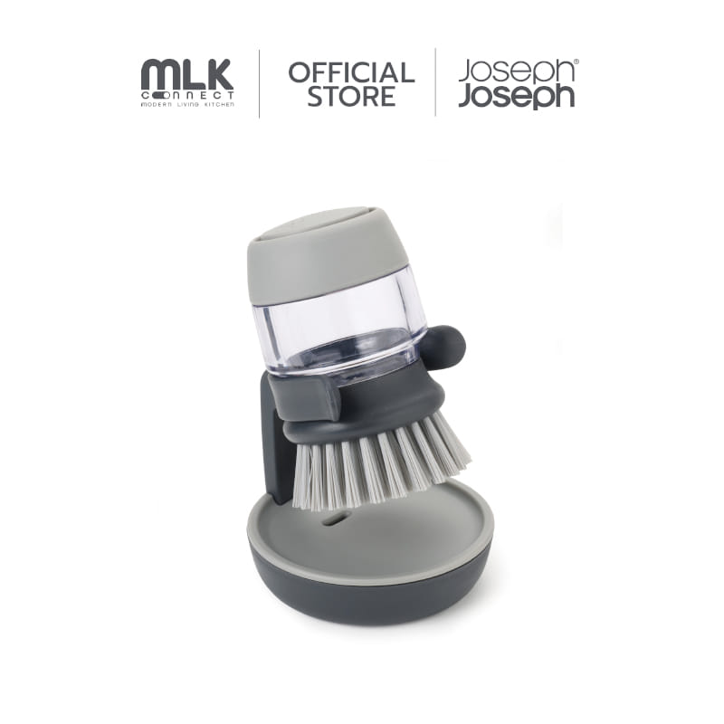 แปรงล้างจานพร้อมที่ใส่น้ำยาล้างจานในตัว Joseph Joseph รุ่น Palm Scrub สีเทา N85005_0