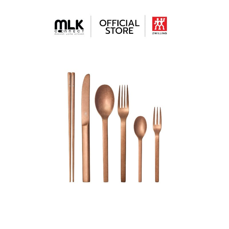 ชุดช้อนส้อมตะเกียบสแตนเลสสตีล ทนทาน 24 ชิ้น ZWILLING  สีโรสโกลด์ N07125424_0