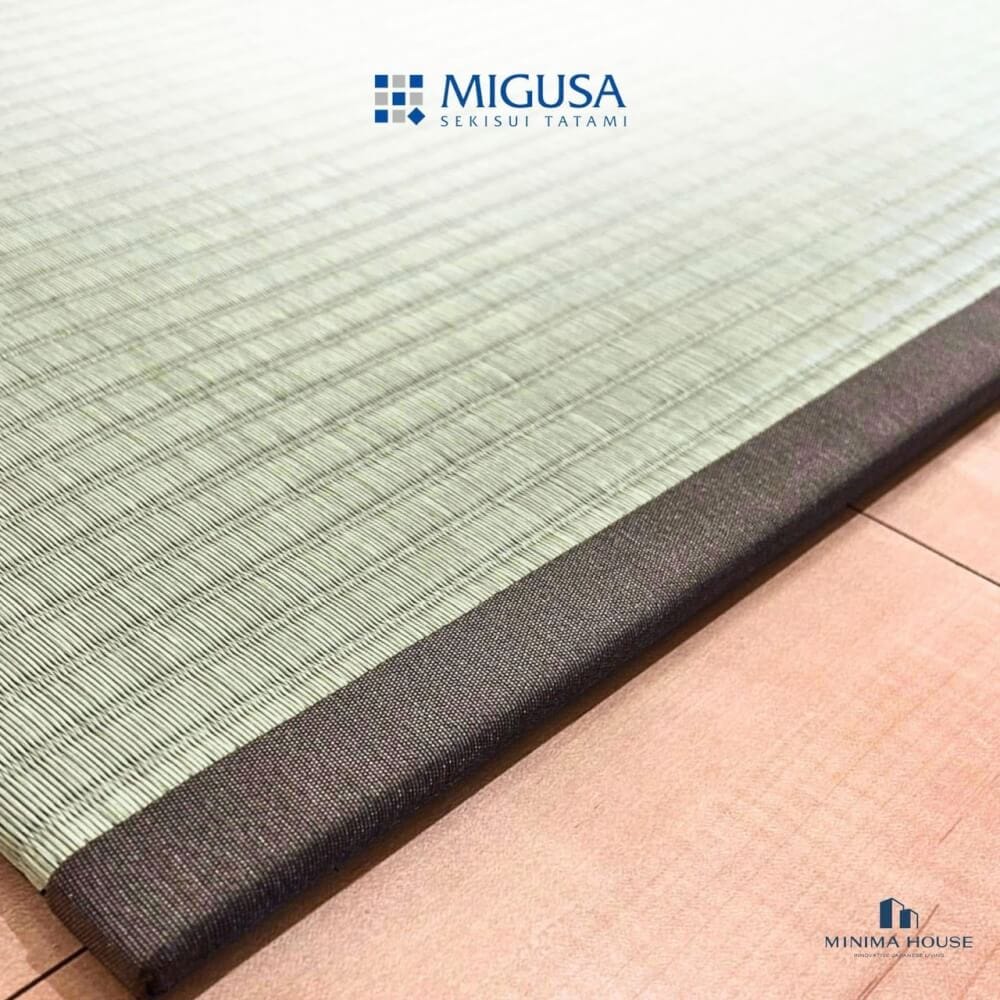 เสื่อทาทามิ MIGUSA TATAMI HIKIME GREEN WITH BOARDER LATTE BROWN_1