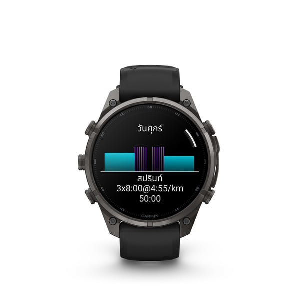 นาฬิกาสมาร์ทวอทช์ GARMIN FENIX 9 PRO 47MM AMOLED CARBON GRAY DLC TITANIUM สี BLACK PEBBLE