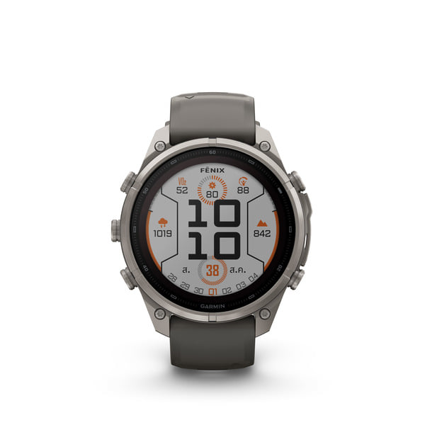 นาฬิกาสมาร์ทวอทช์ GARMIN FENIX 9 PRO 47MM SOLAR BARE TITANIUM สี PEBBLE GRAY SILVER GRAY