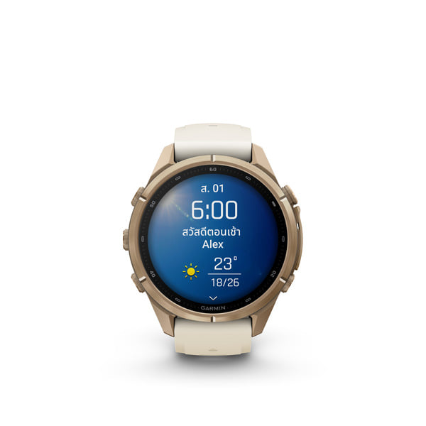 นาฬิกาสมาร์ทวอทช์ GARMIN FENIX 9 PRO 43MM AMOLED AUTUMN GOLD TITANIUM สี CREAM FRENCH GRAY