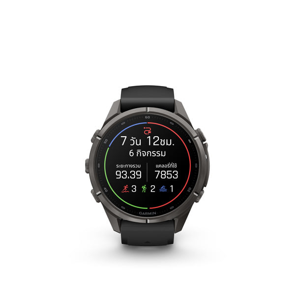 นาฬิกาสมาร์ทวอทช์ GARMIN FENIX 9 PRO 43MM AMOLED CARBON GRAY DLC TITANIUM สี BLACK PEBBLE GRAY_0