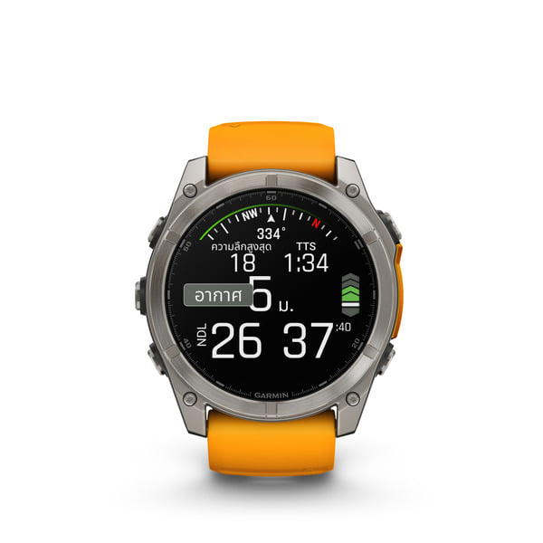 นาฬิกาสมาร์ทวอทช์ GARMIN FENIX 8 51MM AMOLED GRAPHITE TI สี ORANGE GRAPHITE_1
