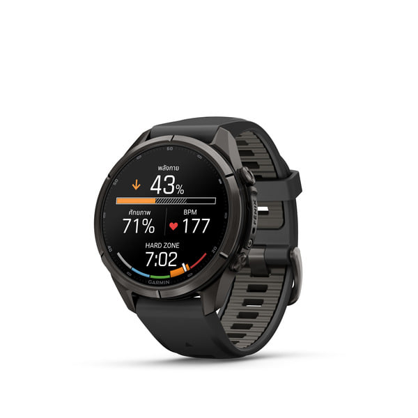 นาฬิกาสมาร์ทวอทช์ GARMIN FENIX 9 PRO 43MM AMOLED CARBON GRAY DLC TITANIUM สี BLACK PEBBLE GRAY_1