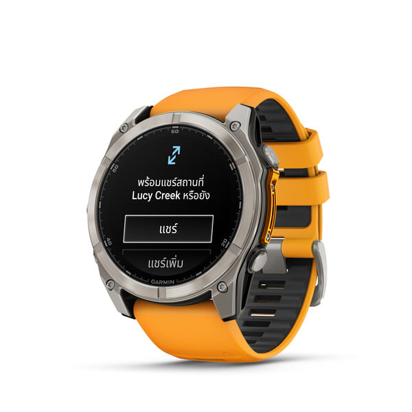 นาฬิกาสมาร์ทวอทช์ GARMIN FENIX 8 51MM AMOLED GRAPHITE TI สี ORANGE GRAPHITE_2