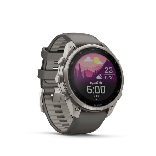 นาฬิกาสมาร์ทวอทช์ GARMIN FENIX 9 PRO 51MM SOLAR BARE TITANIUM สี PEBBLE GRAY SILVER GRAY_2