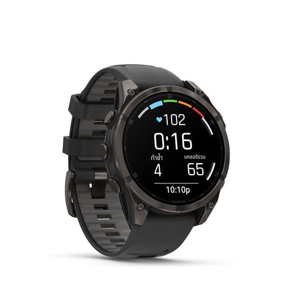 นาฬิกาสมาร์ทวอทช์ GARMIN FENIX 8 47MM AMOLED CARBON GRAY BLACK TI สี BLACK/PEBBLE GRAY_3