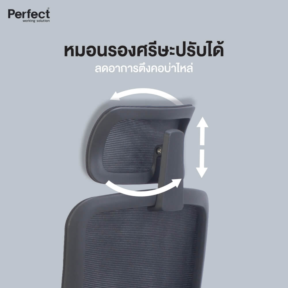 เก้าอี้ทำงานเพื่อสุขภาพ Perfect รุ่น Hifu/HB สีดำ
