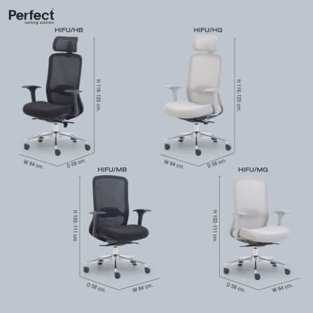 เก้าอี้ทำงานเพื่อสุขภาพ Perfect รุ่น Hifu/MB สีดำ_1