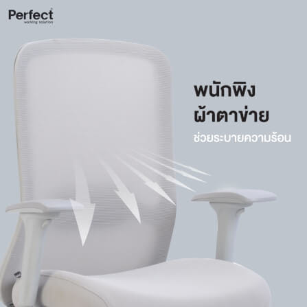 เก้าอี้ทำงานเพื่อสุขภาพ PERFECT รุ่น HIFU/HG สีเทา_6