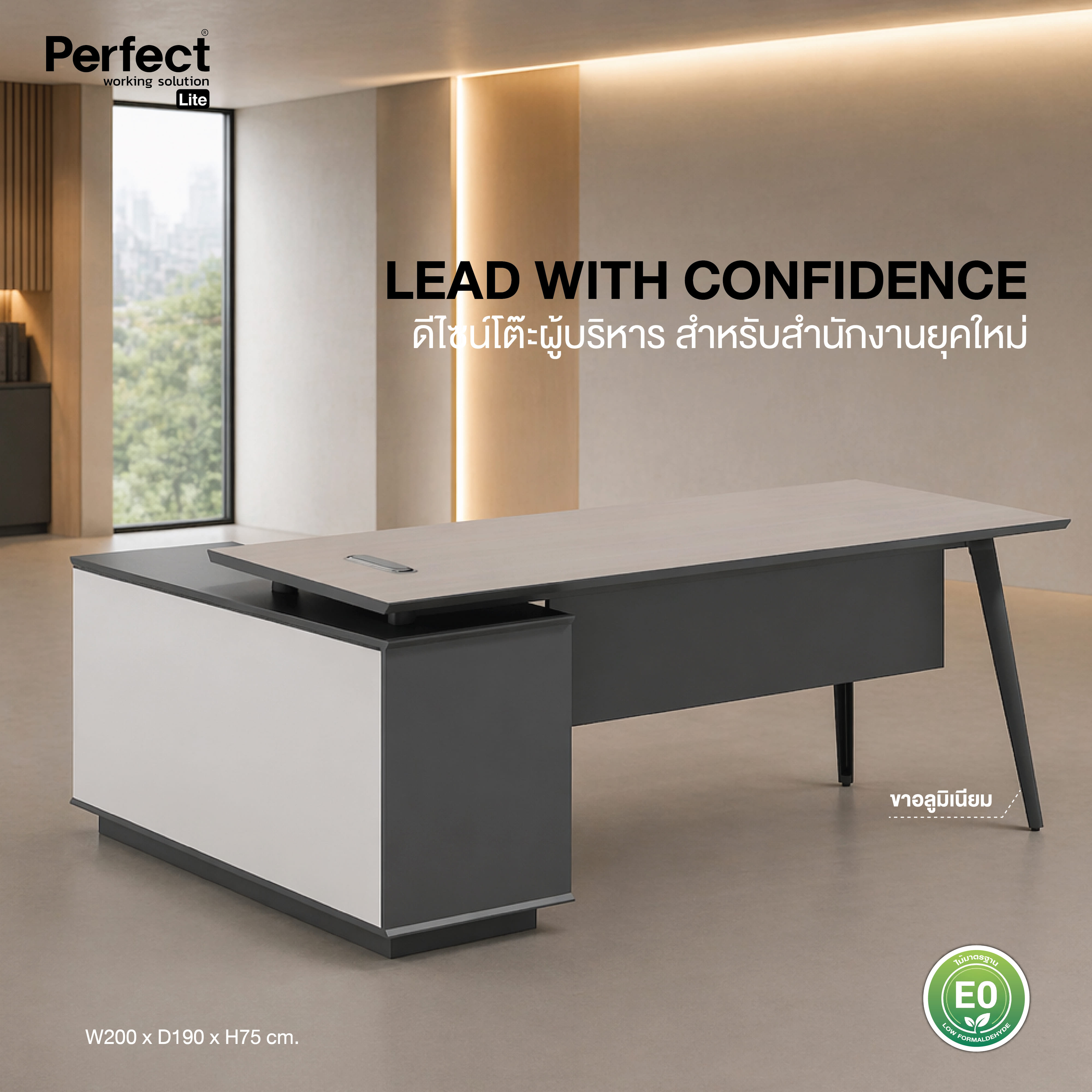 โต๊ะทำงานผู้บริหาร PERFECT รุ่น WS-DA2019_1