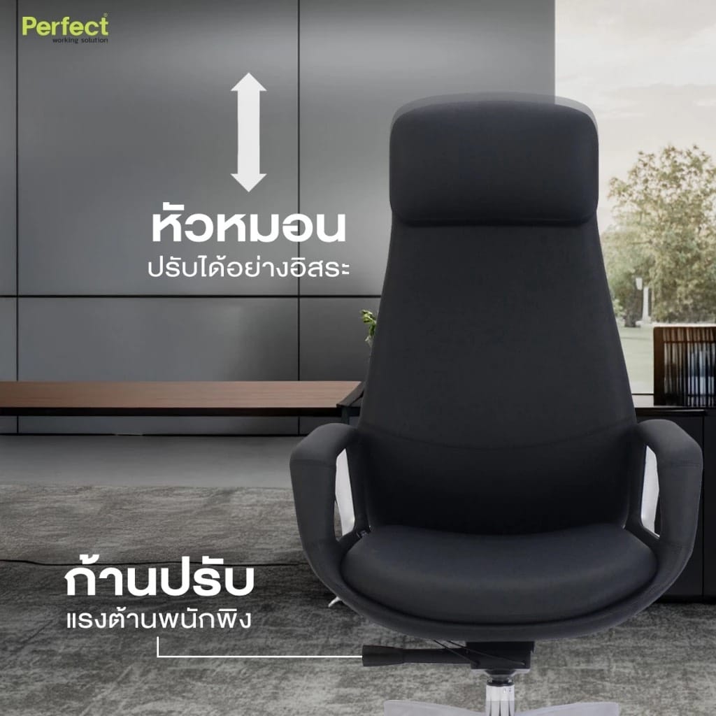 เก้าอี้ทำงานเพื่อสุขภาพ PERFECT รุ่น AKENTA สีดำ_3