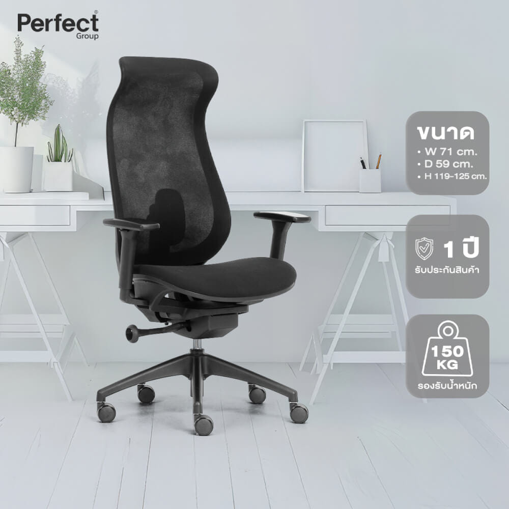 เก้าอี้ทำงานเพื่อสุขภาพ Perfect รุ่น 6237A สีดำ_8