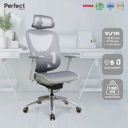 เก้าอี้เกมมิ่ง Perfect รุ่น GRAMMY SERIES สีขาว_8