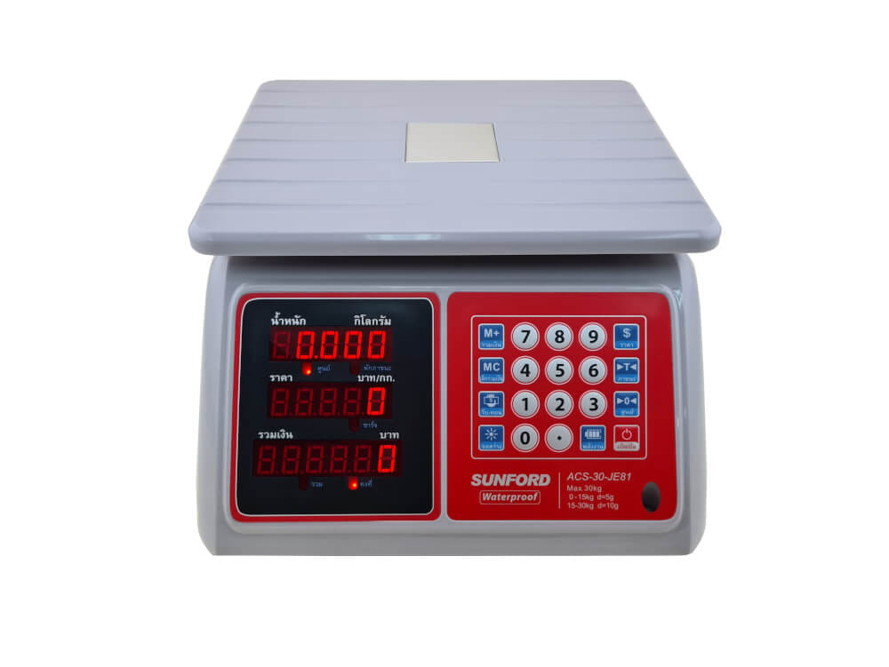 เครื่องชั่งน้ำหนักคำนวณราคา กันน้ำ SUNFORD ACS-30-JE81_2