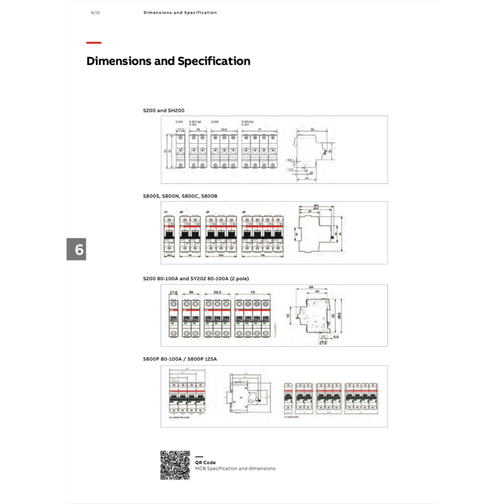 เซอร์กิตเบรกเกอร์ 6 แอมป์ 1 โพล 6kA ABB SH201-C6_5